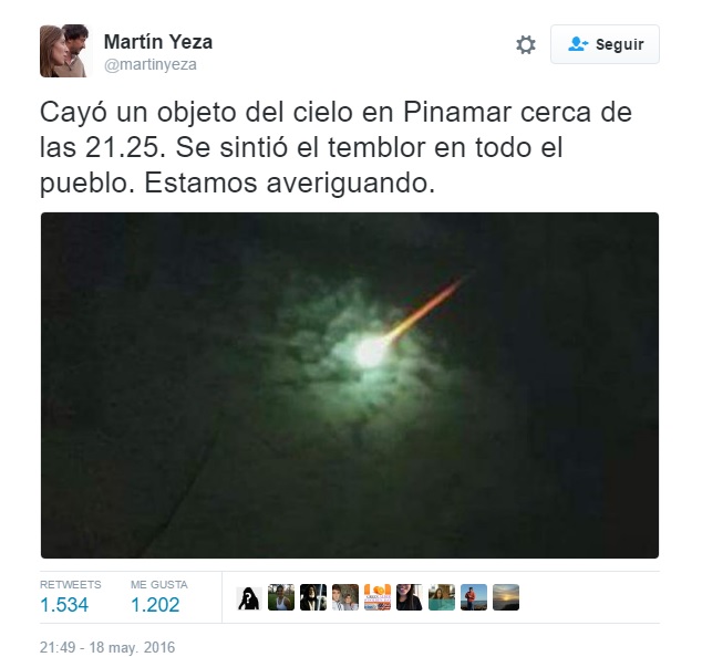 tweet meteorito